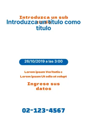 Una sencilla pieza promocional con texto en azul