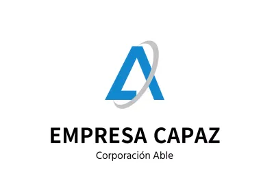 Logotipo azul simple logotipo corporación cartel