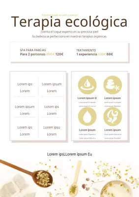 Promociona un salón de masajes cuidado con fotos florales marrones y marfil y un aspecto limpio