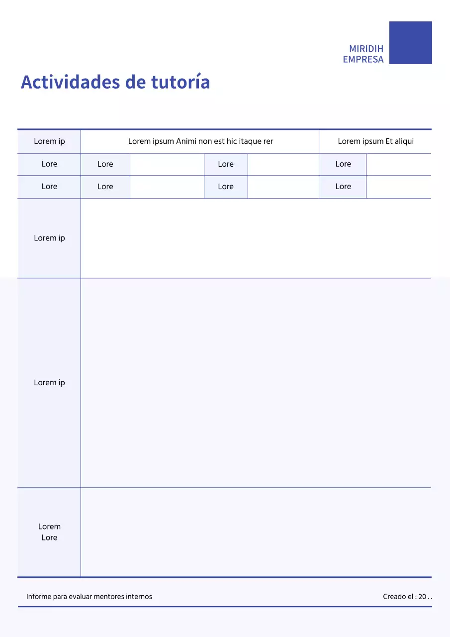 Carta del tutor azul y limpia e informe de la actividad de tutoría