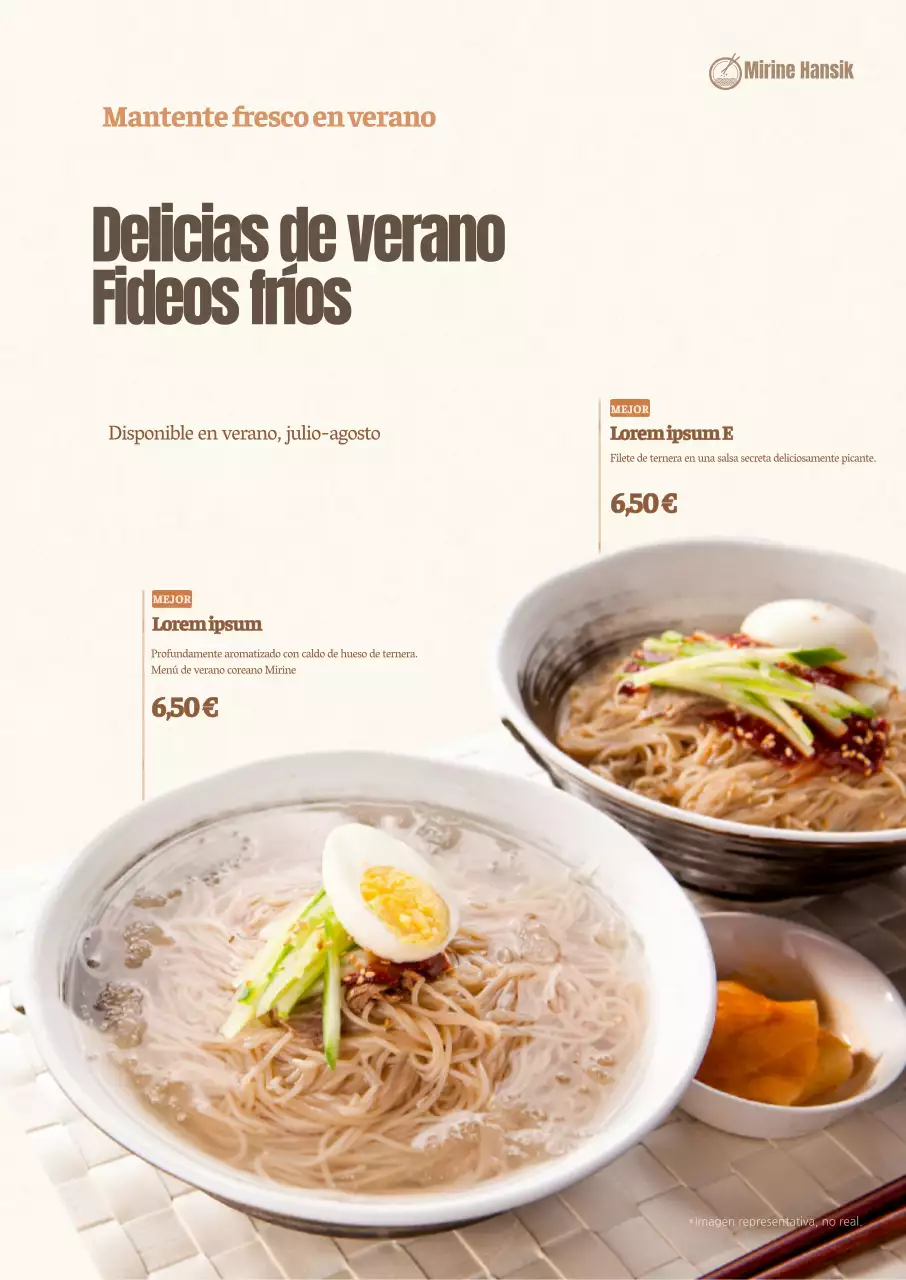 Un cartel para un curry de tempura de gambas con tonos apagados