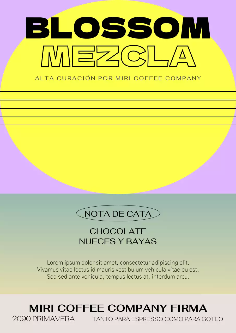 Granos de café gráficos en colores neón