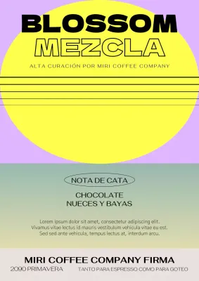 Granos de café gráficos en colores neón