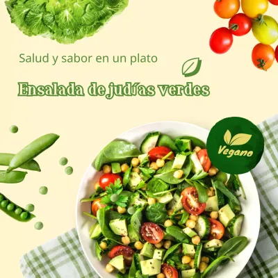 Ensaladas verdes, sanas y frescas Tema vegano