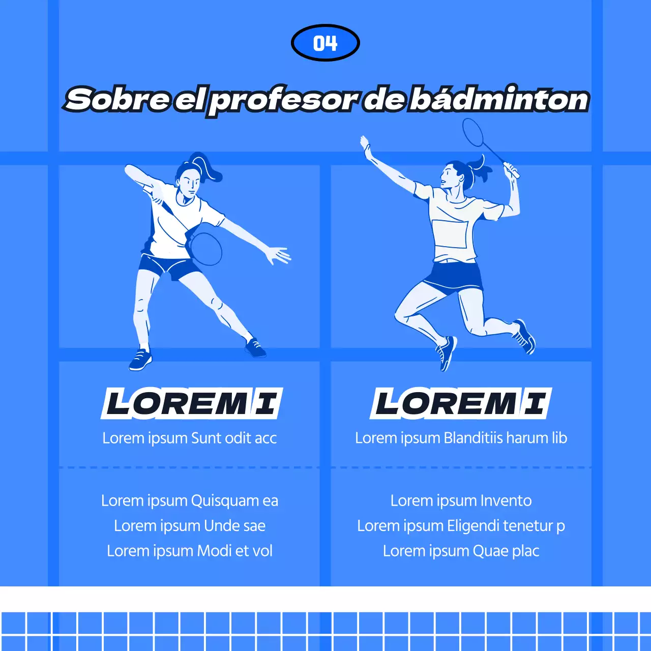 Captación de socios para un club deportivo con un concepto de pista de bádminton azul