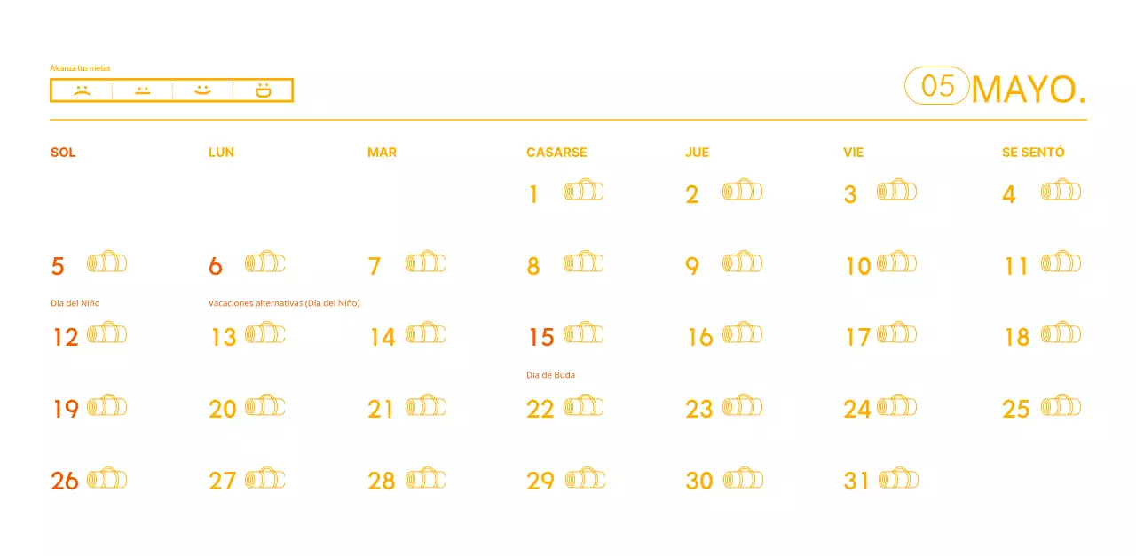 Calendarios naranjas para regalar cuando promocione su estudio de yoga