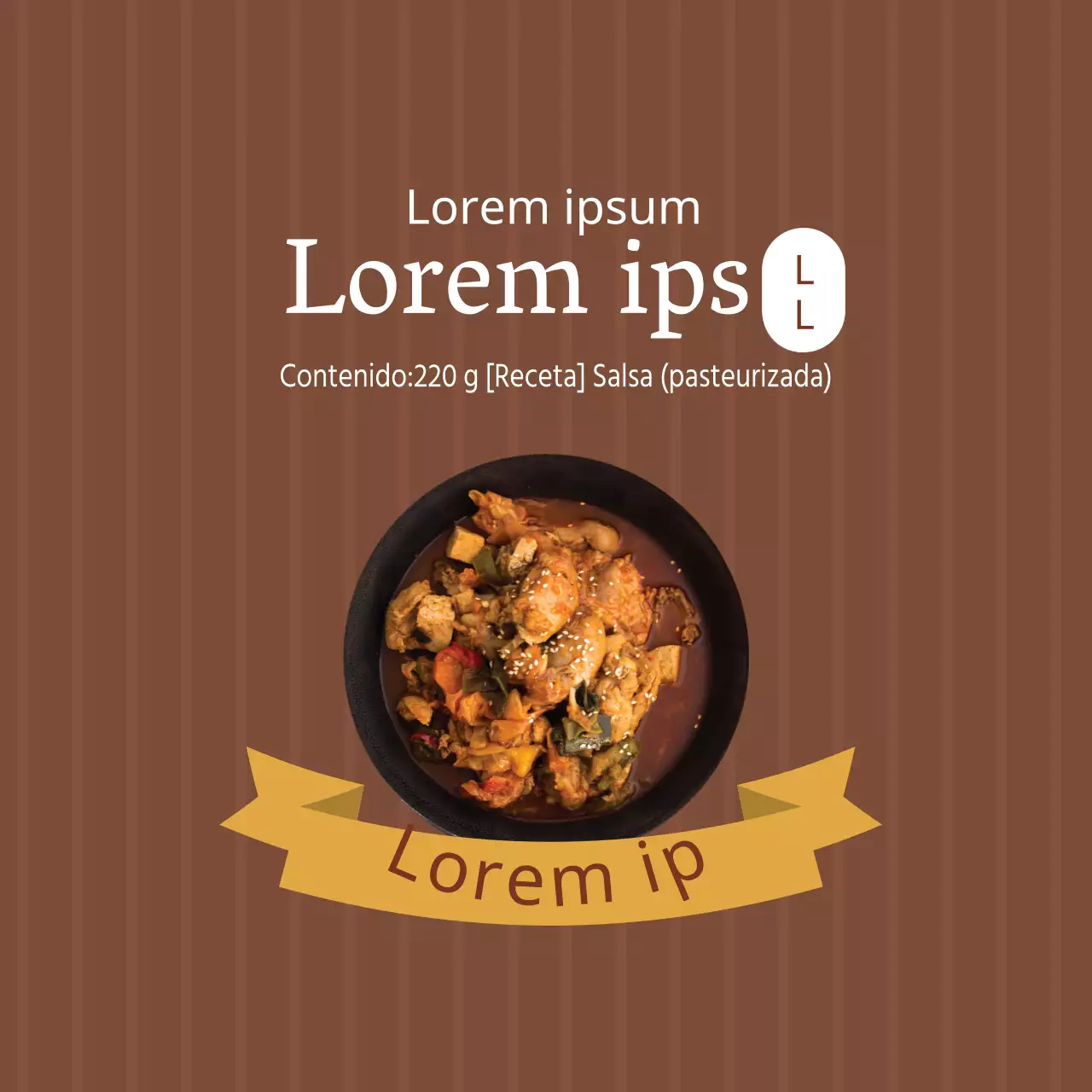 Etiqueta marrón vintage de condimento para salsa de bistec