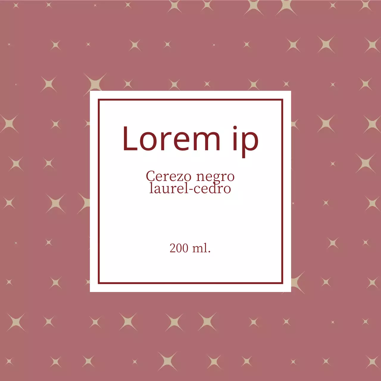 Etiqueta difusora con motivo de purpurina roja