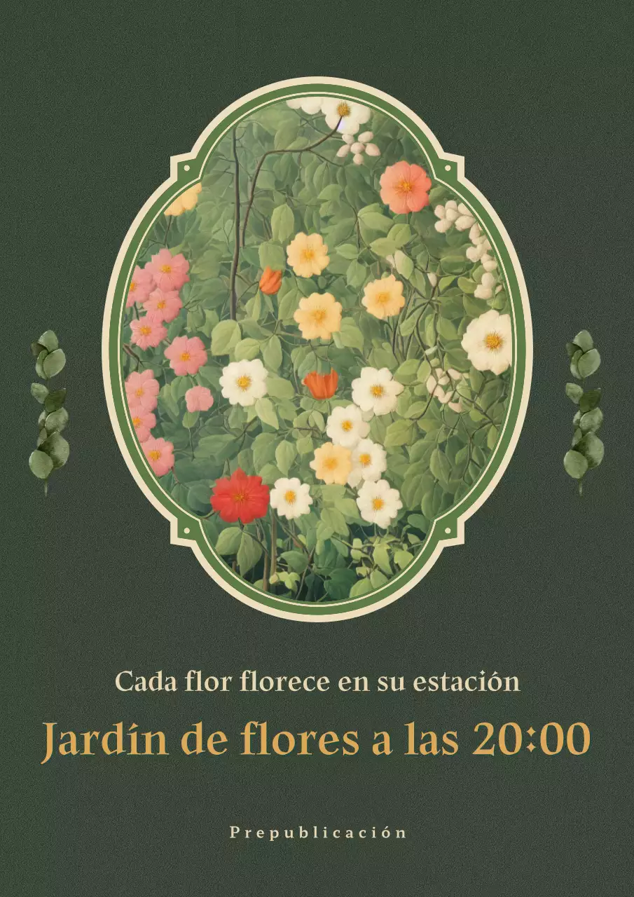 Portada de libro de ensayo emocional con flores verdes