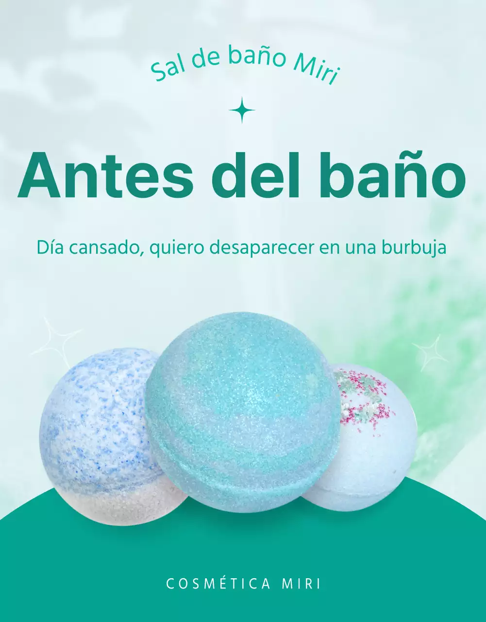 Sencilla y limpia bomba de baño jefe de página en menta