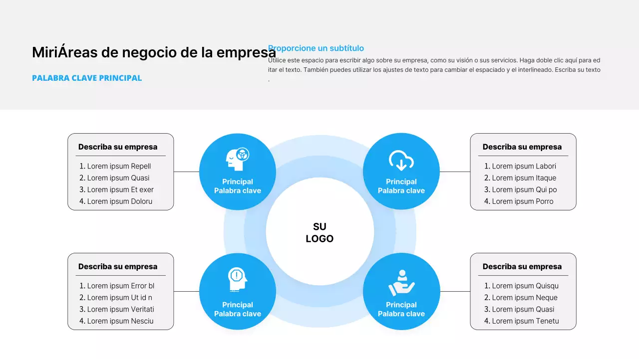 Negocio sencillo en blanco y azul claro