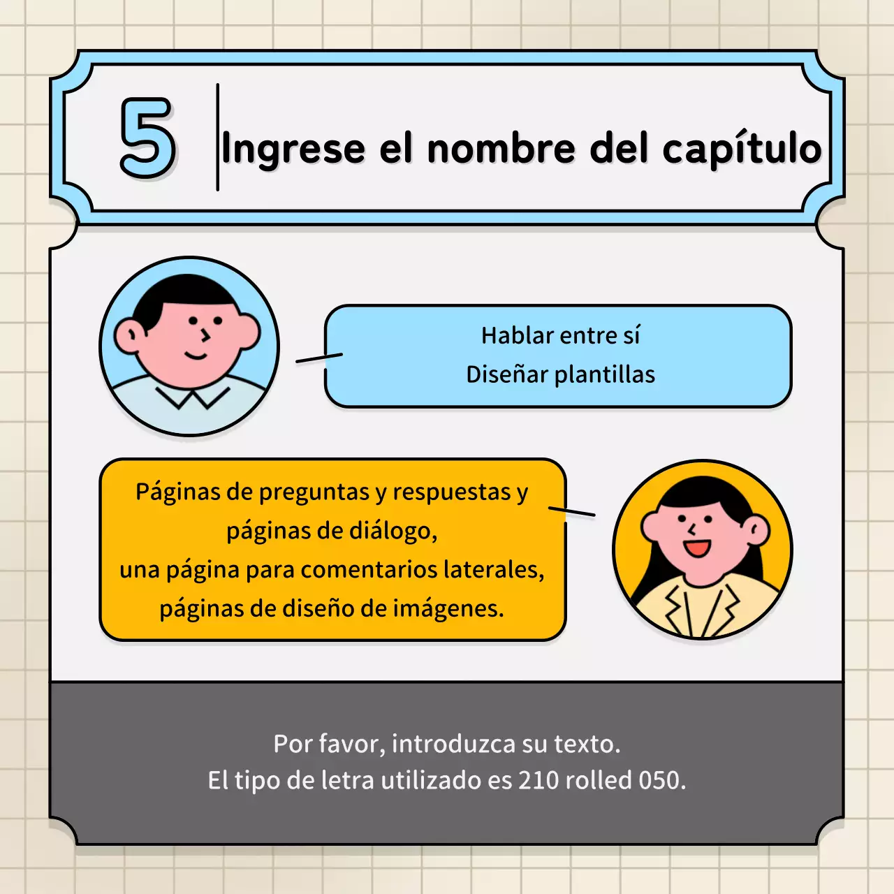 Burbujas de diálogo en azul claro y amarillo y un bonito estilo de ilustración