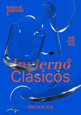 Menú del bar cafetería en azul y rojo