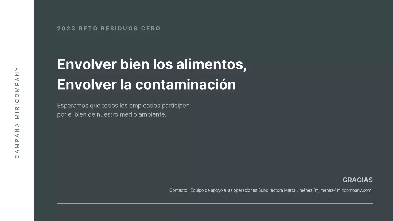 Presentación de una campaña medioambiental interna en suaves tonos verdes.