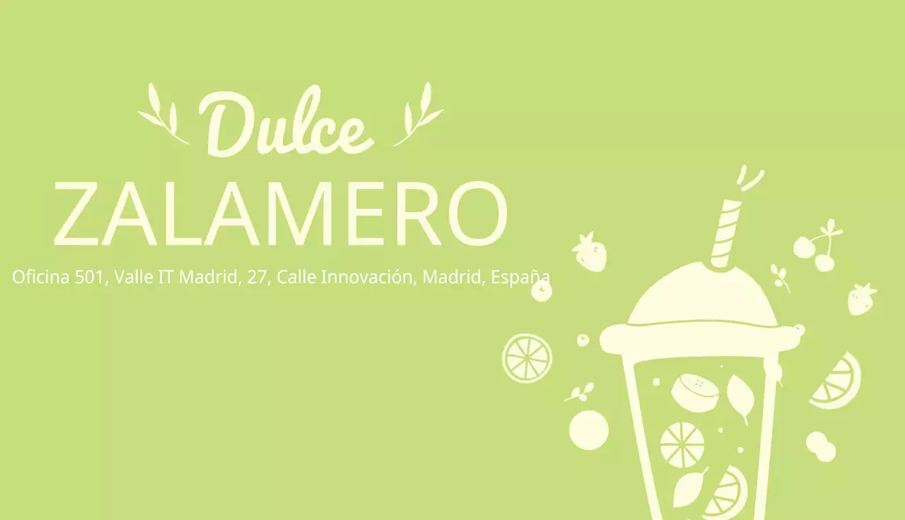 Tarjeta de visita de una tienda de batidos sencilla