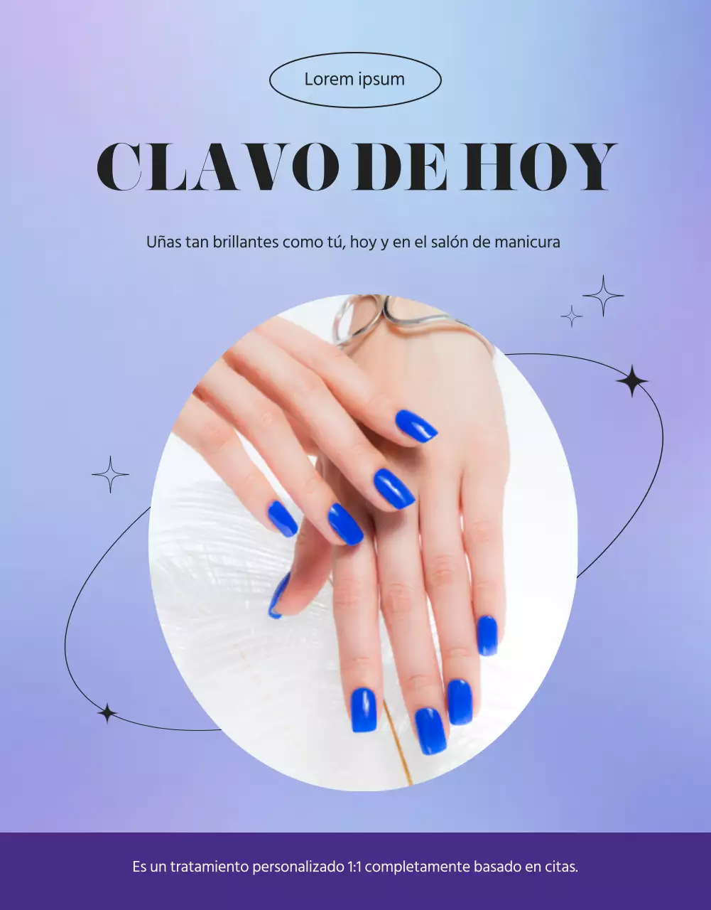 Promover un salón de manicura morado y sentimental