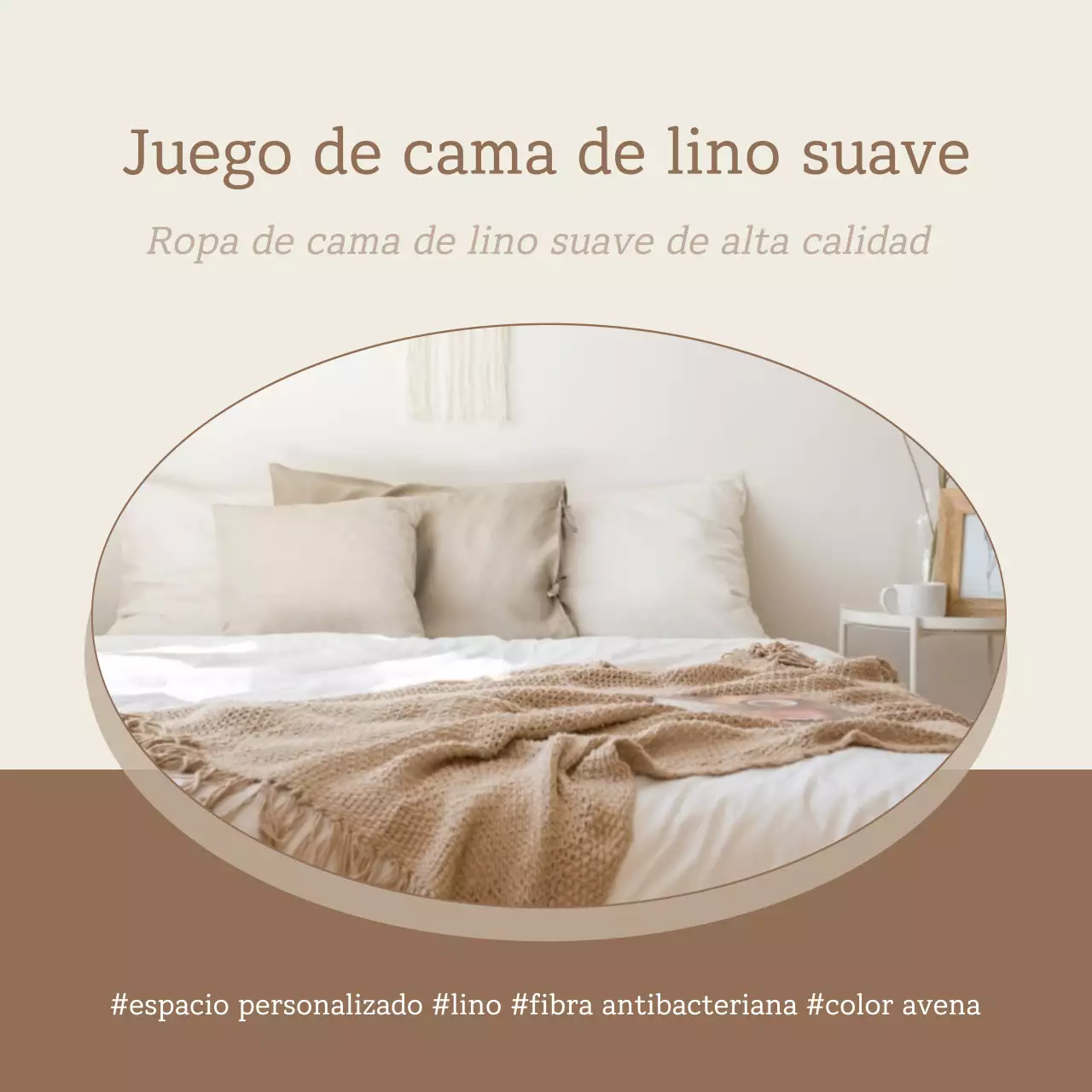 Juego de cama de lino suave beige Espacio personal emocional Material de lino Fibra antibacteriana