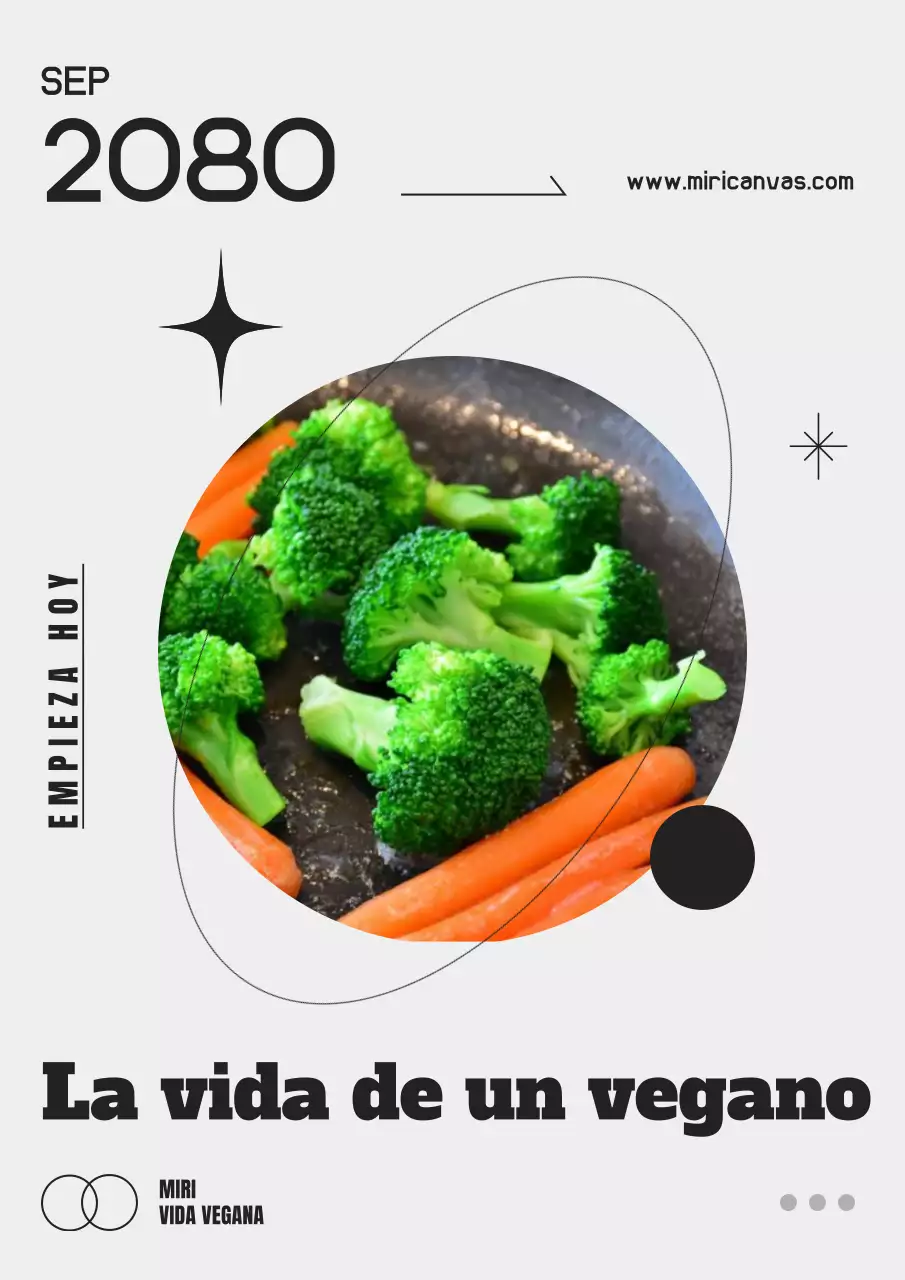 Promover el marketing vegano sencillo en negro y gris