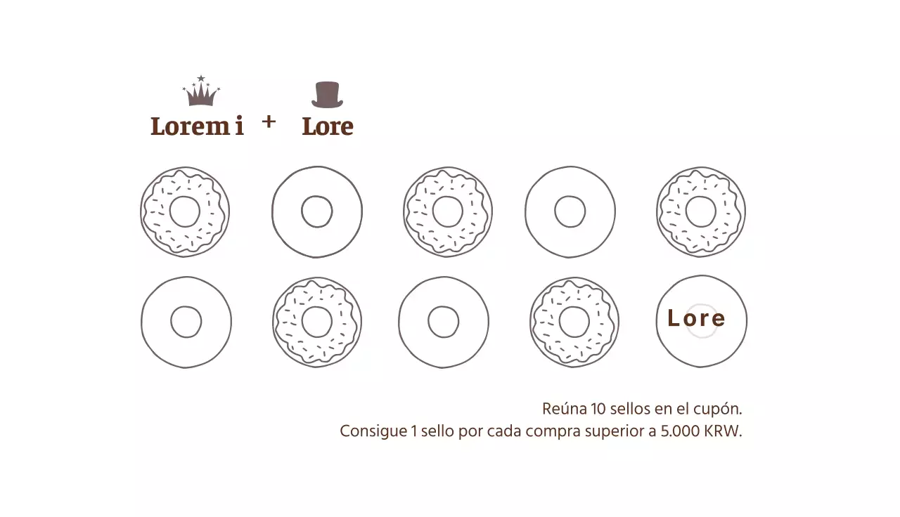 Cupón para la panadería Brown White Illustrated