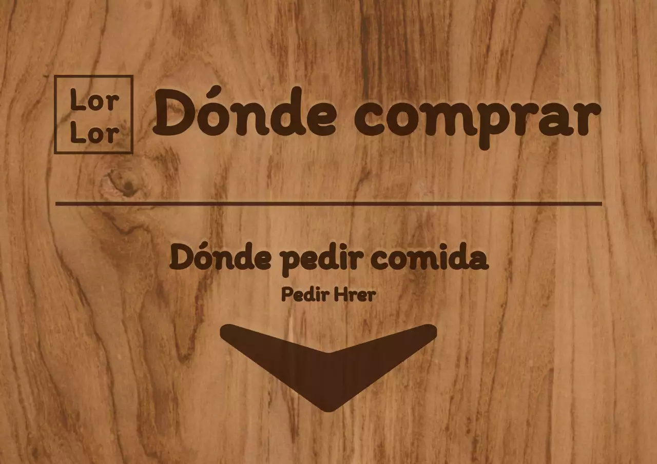 Señalización interior de la cantina con colores parduscos y un concepto sencillo de madera