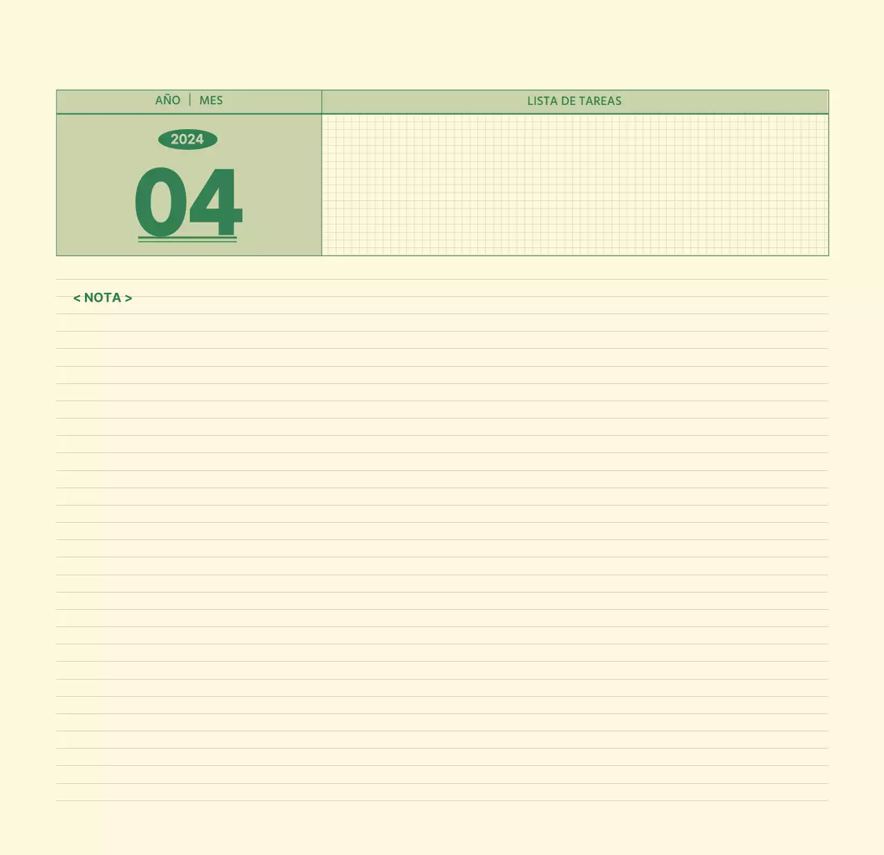 SAT Calendario de pared con concepto de bloc de notas del día D en verde y amarillo claro