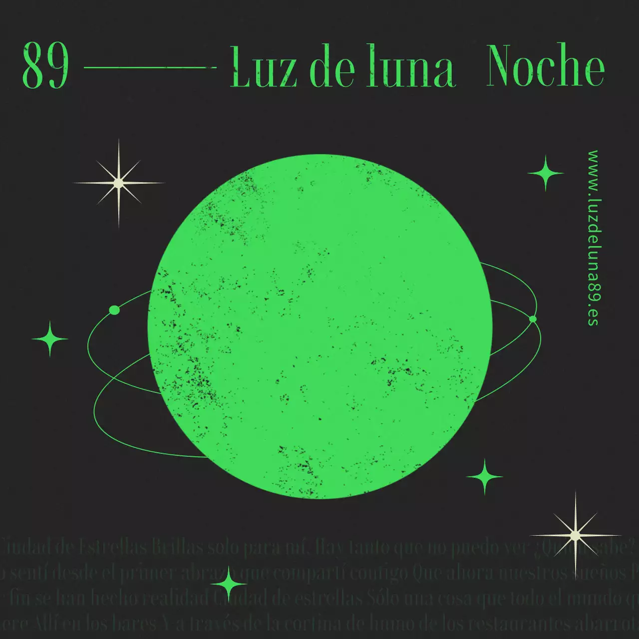 Cartel festivo en negro y verde