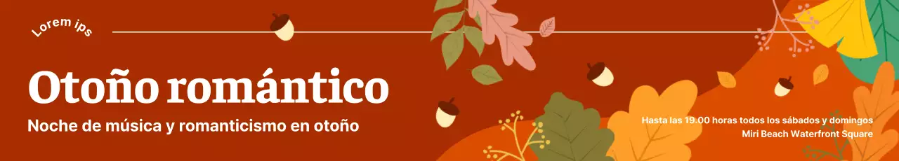 Promocione los eventos otoñales con un fondo rojo