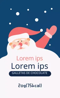 Etiquetas navideñas ilustradas Santa Claus rojo azul