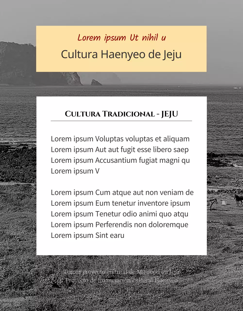 Un fundo jjigal de Jeju en blanco y negro, elegante y limpio (página de detalles)