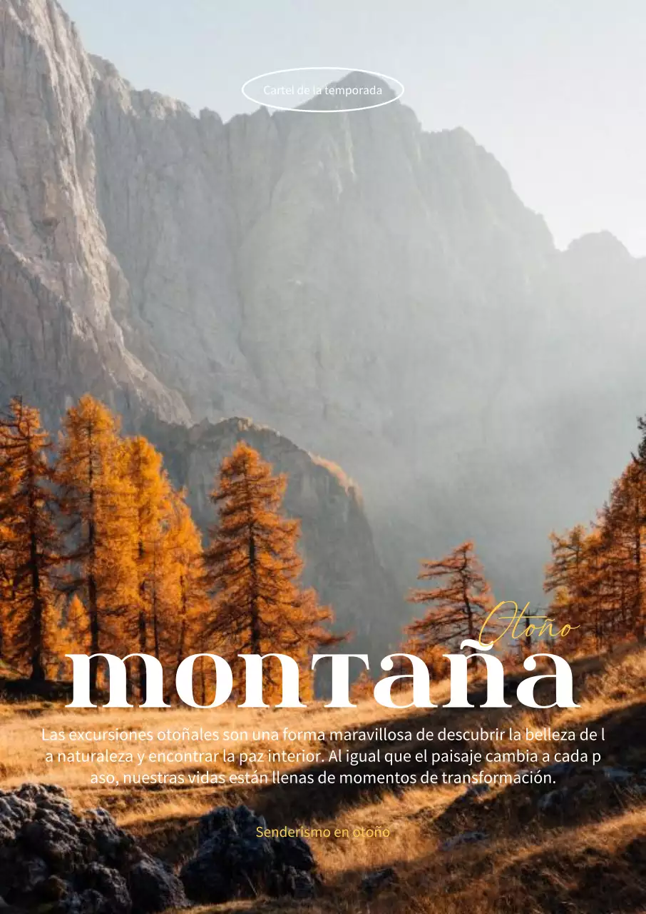 Otoño paisaje de montaña foto interior en amarillo