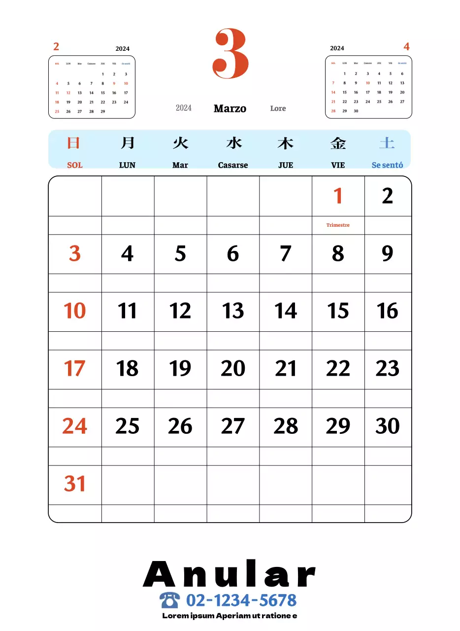 Posavasos retro rojo y azul calendario de recuerdos