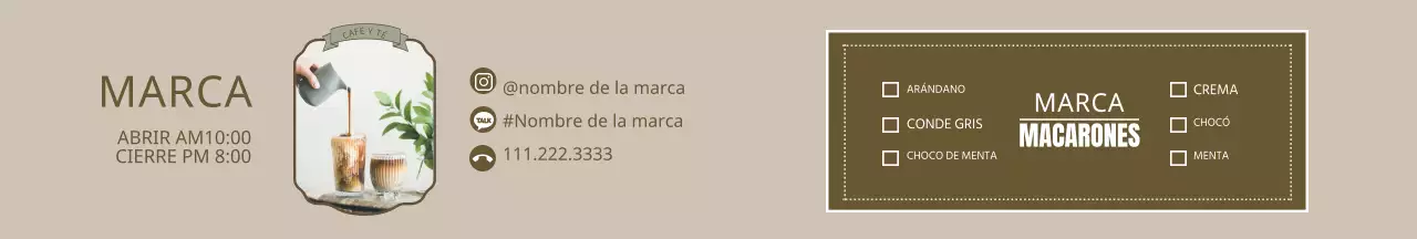 Etiqueta café con marco limpio marrón