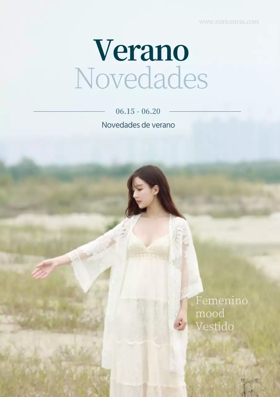 Folleto de venta de ropa de verano sencillo y con muchas fotos