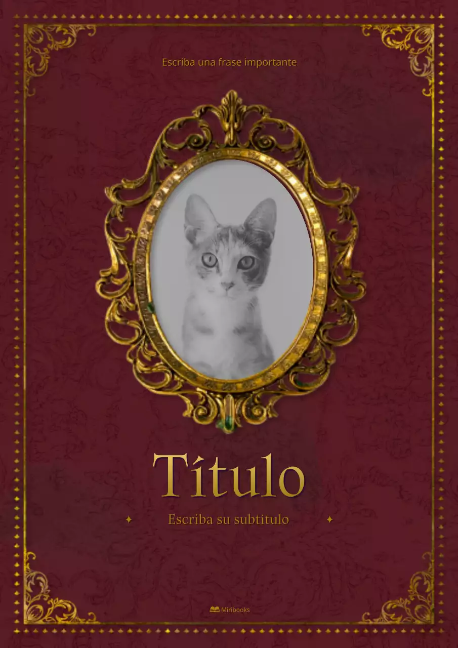 Una portada de novela en un marco rojo antiguo de época