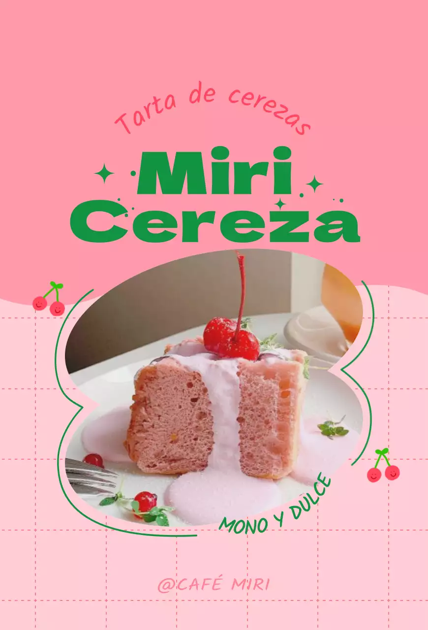 Promociona el menú de tu cafetería con un bonito marco rosa y verde