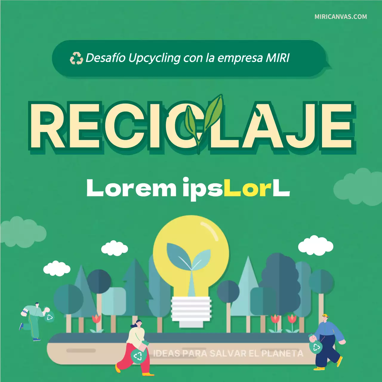 Desafío Upcycling con ilustraciones en verde y beige CardNews
