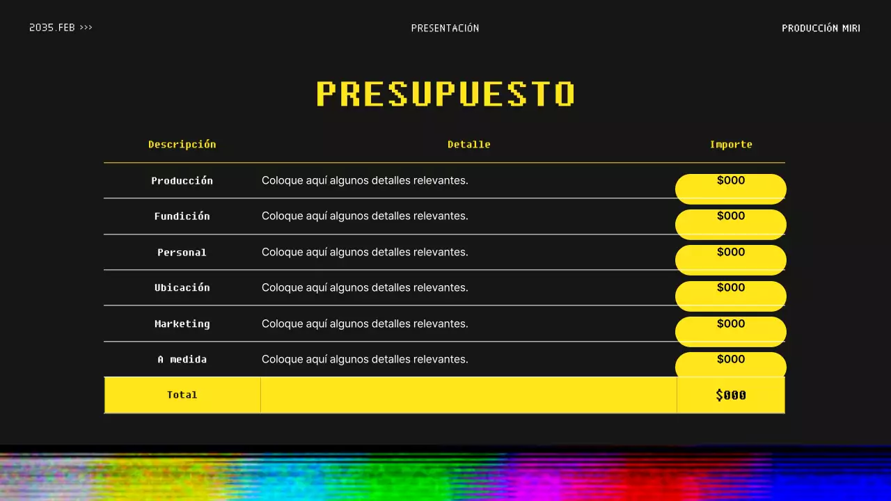 Propuesta de vídeo para un colorido concepto de emisión retro