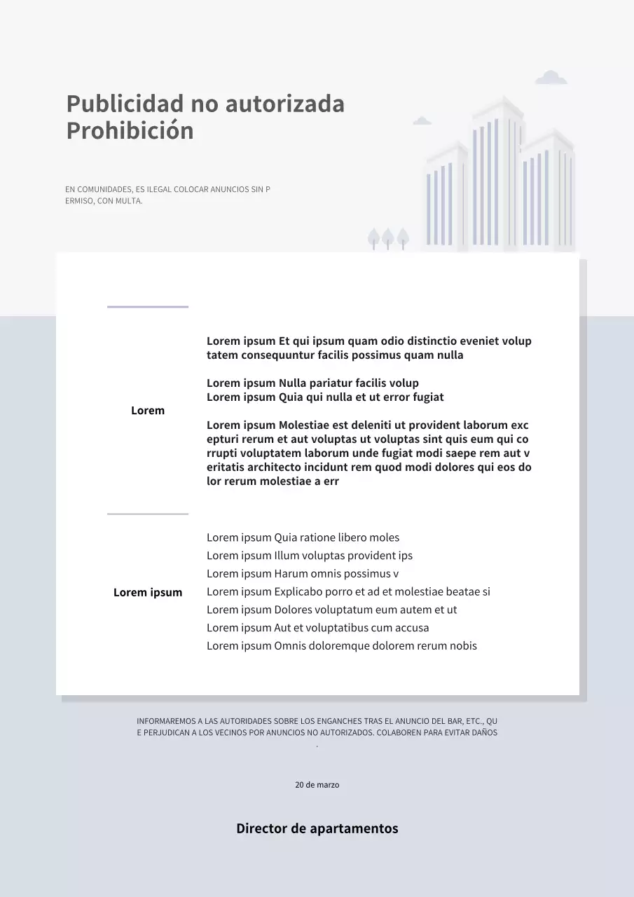 Sin publicidad en el apartamento azul claro