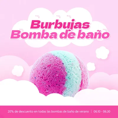 Promociona las sales de baño kitsch en rosa