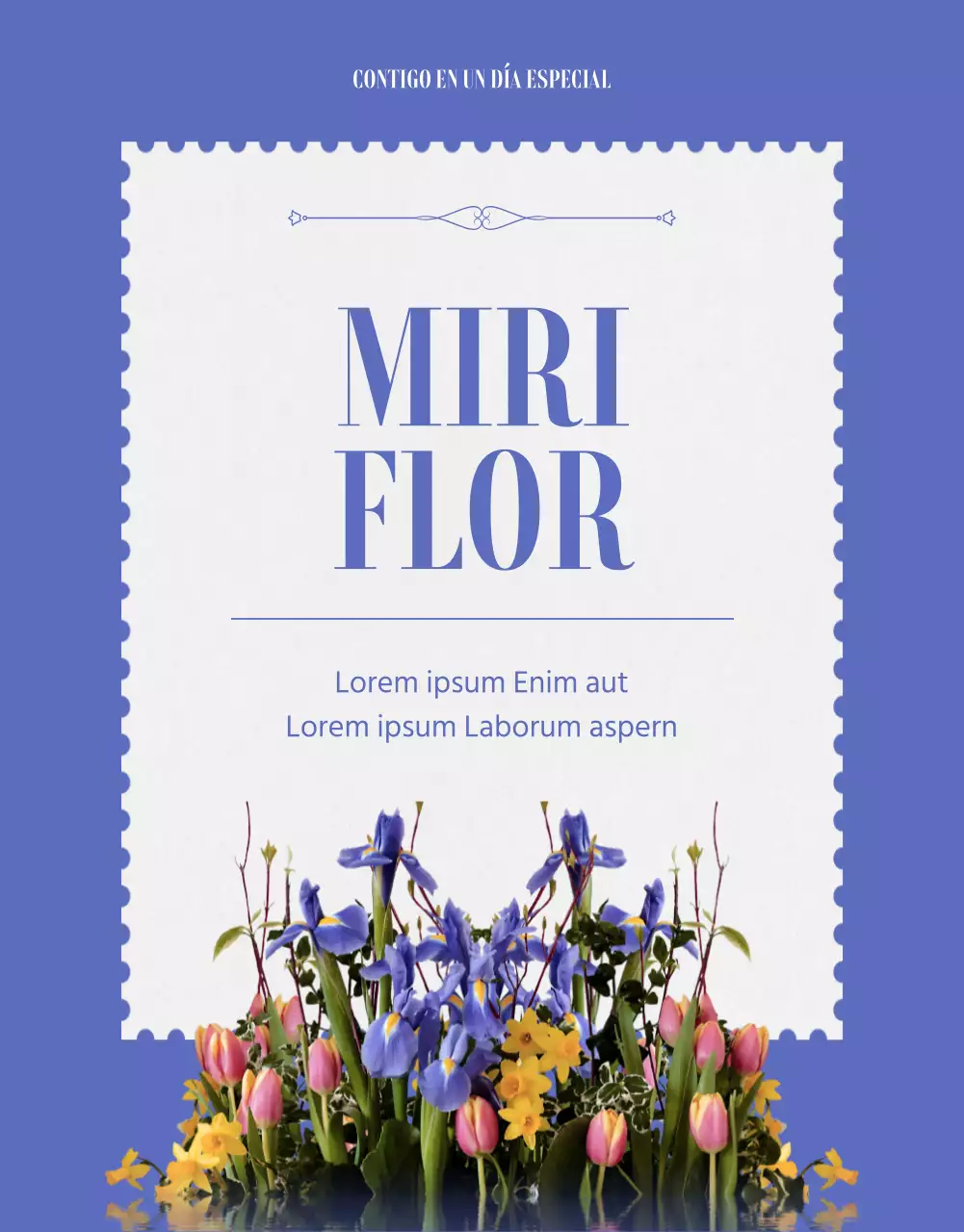 Tema de la invitación para la entrega de flores moradas