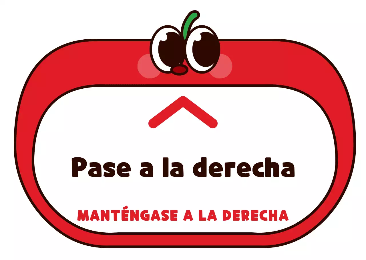 Lindo rojo y negro manzana carácter marco estilo derecho de paso instrucciones