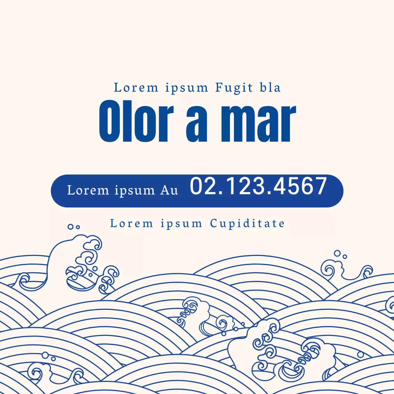 Ilustración azul entrega tradicional de mensajería de pescado