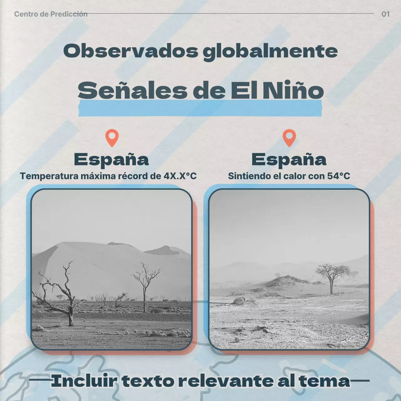 Observaciones climáticas retro en beige y azul claro