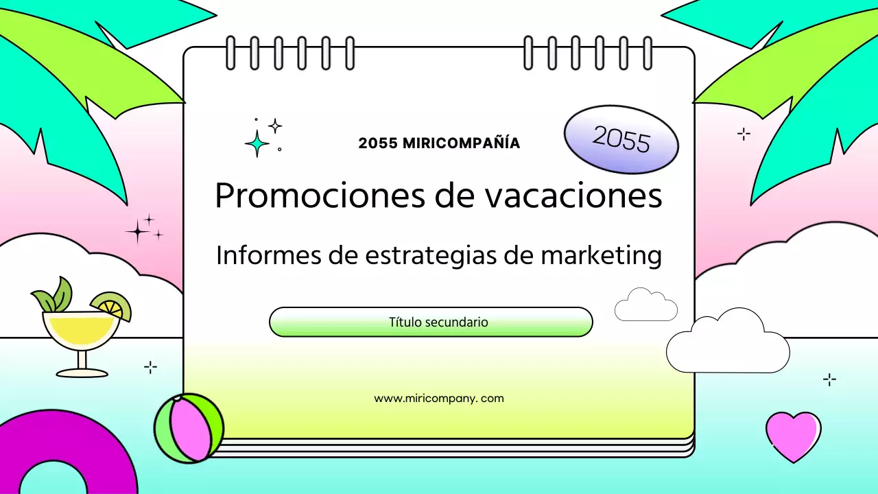 Informe de estrategia kitsch con un concepto de diario de vacaciones