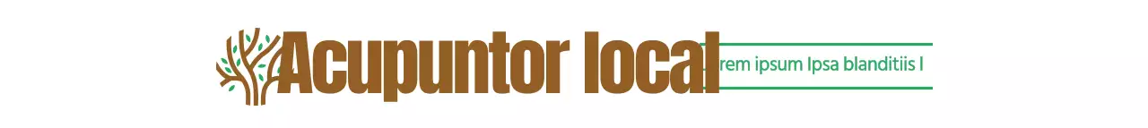 Promocione una clínica de medicina china con una ilustración de un árbol verde y marrón y una lista de especialidades.