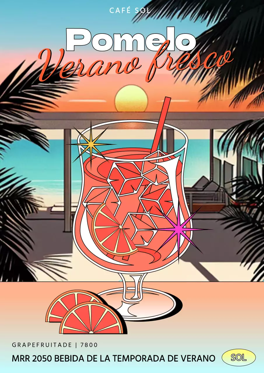 Promoción de bebidas ilustrada multicolor