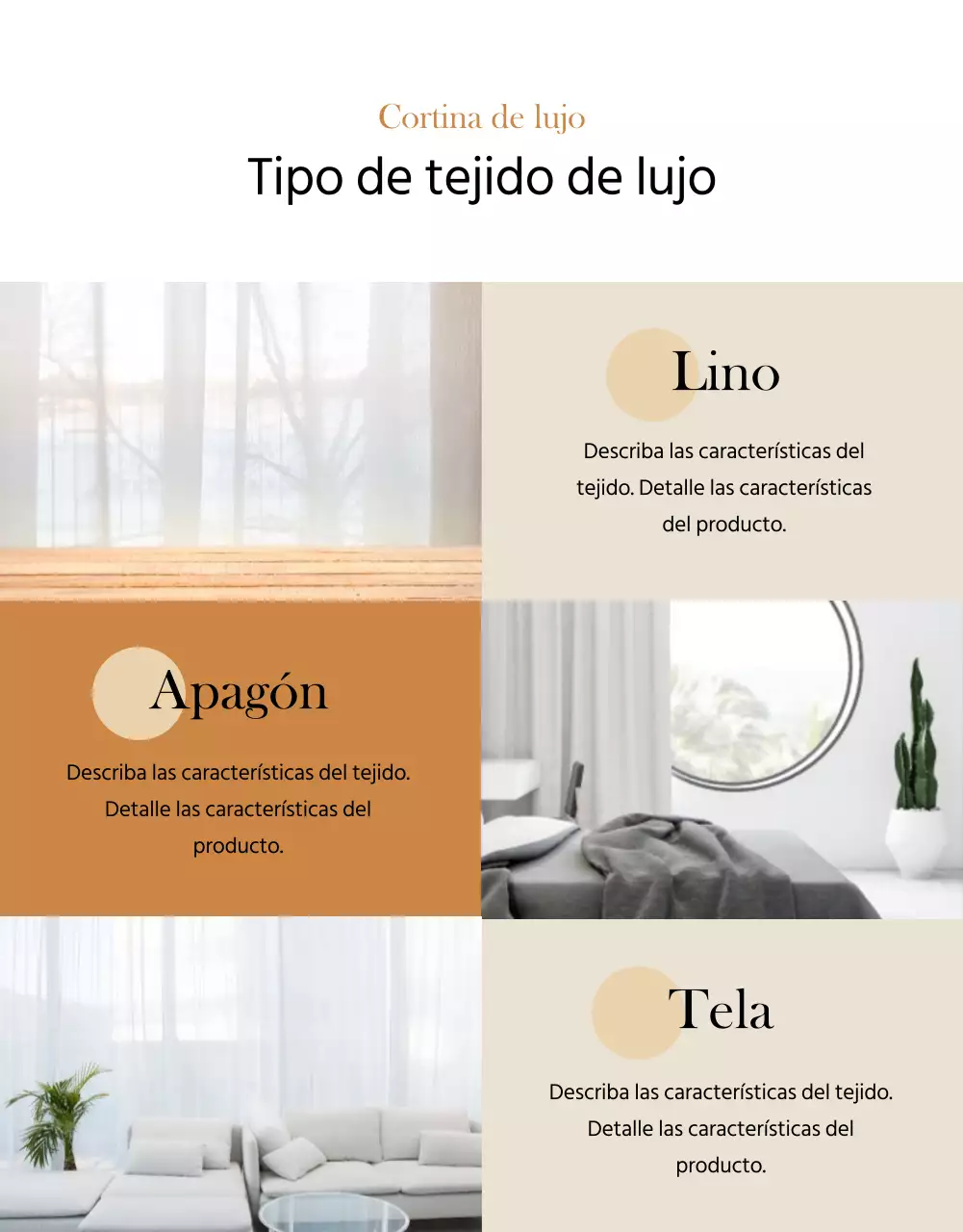 Cortinas otoñales página detallada