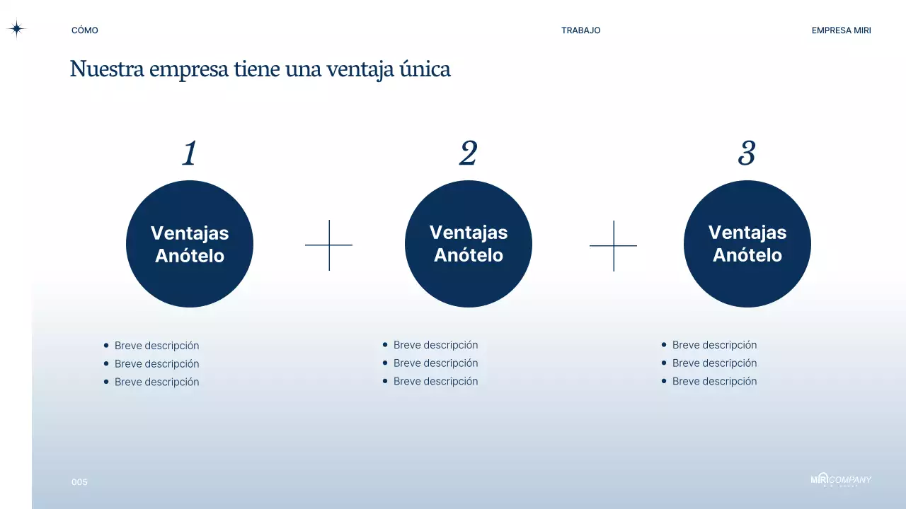 Propuesta de PT empresarial moderno en azul marino