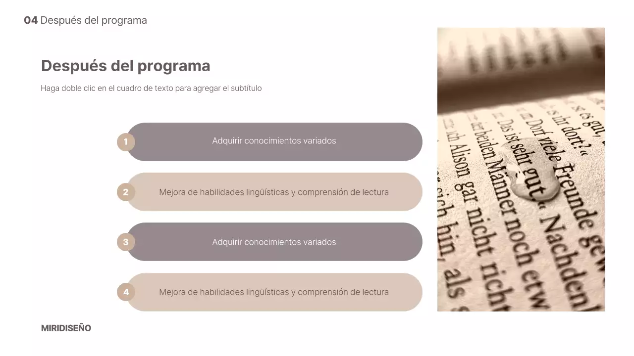 Introducción al programa de lectura temática de Brown