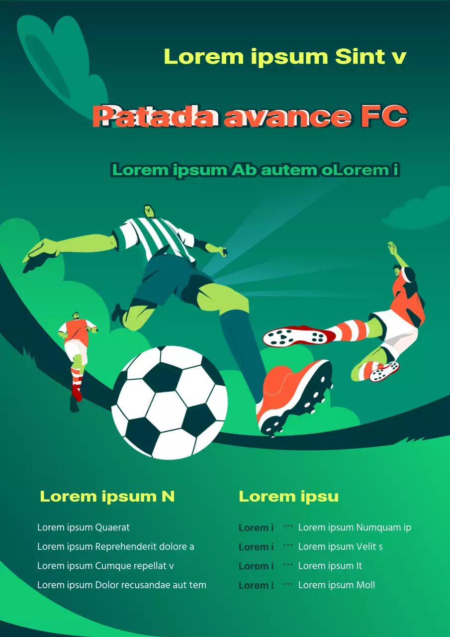 Tema de contratación de un club de fútbol con el concepto de ilustración dinámica verde